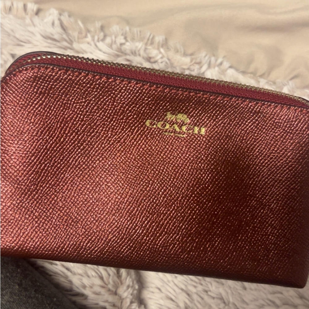 Coach Metallic Red Cosmetic Bag - Picture 3 of 6